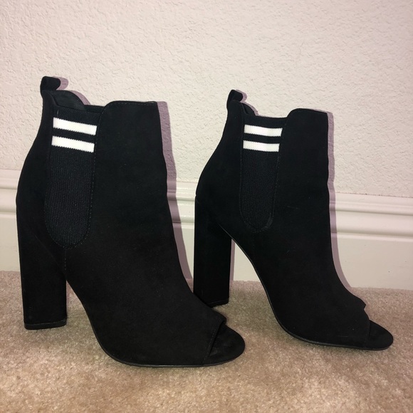 Black Open-Toe Booties - Picture 2 of 4